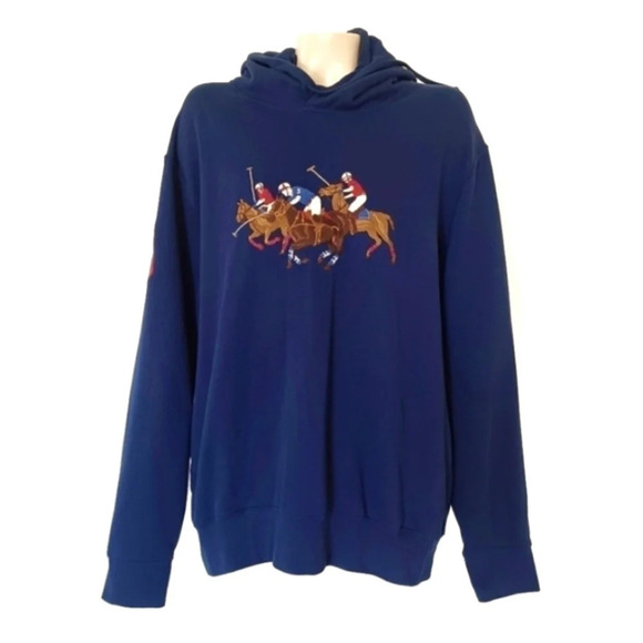 Polo Ralph Lauren Three Polo Pony Sweatshirt with Hood Preppy Embroidere… - Picture 4 of 11